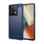 For Xiaomi Redmi Note 13 5G Brushed Texture Carbon Fiber TPU Phone Case(Blue)