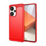 For Xiaomi Redmi Note 13 Pro+ Brushed Texture Carbon Fiber TPU Phone Case(Red)