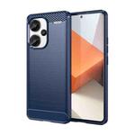 For Xiaomi Redmi Note 13 Pro+ Brushed Texture Carbon Fiber TPU Phone Case(Blue)