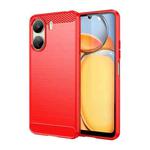 For Xiaomi Poco C65 Brushed Texture Carbon Fiber TPU Phone Case(Red)