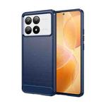 For Xiaomi Redmi K70E Brushed Texture Carbon Fiber TPU Phone Case(Blue)