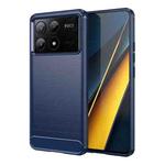 For Xiaomi Poco X6 Pro 5G Brushed Texture Carbon Fiber TPU Phone Case(Blue)