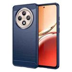 For OPPO Reno12 F 4G Brushed Texture Carbon Fiber TPU Phone Case(Blue)