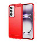 For OPPO Reno12 Pro Global Carbon Fiber Brushed Texture TPU Phone Case(Red)