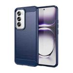 For OPPO Reno12 Pro Global Carbon Fiber Brushed Texture TPU Phone Case(Blue)