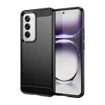 For OPPO Reno12 Global Carbon Fiber Brushed Texture TPU Phone Case(Black)