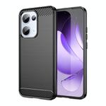 For OPPO Reno13 Global Carbon Fiber Brushed Texture TPU Phone Case(Black)