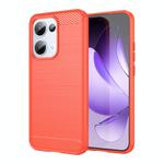 For OPPO Reno13 Global Carbon Fiber Brushed Texture TPU Phone Case(Red)