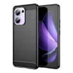 For OPPO Reno13 F 5G Carbon Fiber Brushed Texture TPU Phone Case(Black)