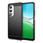 For OPPO A5 4G Global Carbon Fiber Brushed Texture TPU Phone Case(Black)