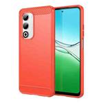 For OPPO A5 4G Global Carbon Fiber Brushed Texture TPU Phone Case(Red)