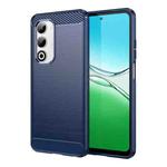 For OPPO A5 5G Global Carbon Fiber Brushed Texture TPU Phone Case(Blue)