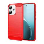 For OPPO Reno14 Global Carbon Fiber Brushed Texture TPU Phone Case(Red)