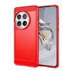 For OnePlus 12 Carbon Fiber Brushed Texture TPU Phone Case(Red)