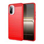 For OnePlus Ace 5 Racing Carbon Fiber Brushed Texture TPU Phone Case(Red)