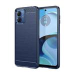 For Motorola Moto G14 Brushed Texture Carbon Fiber TPU Phone Case(Blue)