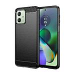 For Motorola Moto G54 Global Brushed Texture Carbon Fiber TPU Phone Case(Black)