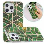Electroplating Soft TPU Phone Case For iPhone 15 Pro Max(Green Rhombus)