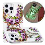 For iPhone 15 Pro Max Electroplating Soft TPU Phone Case(Flower Deer)