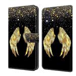 For LG K22 / K22 Plus Crystal 3D Shockproof Protective Leather Phone Case(Golden Wings)
