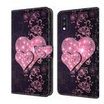 For LG K22 / K22 Plus Crystal 3D Shockproof Protective Leather Phone Case(Lace Love)