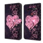 For LG K51S Crystal 3D Shockproof Protective Leather Phone Case(Lace Love)