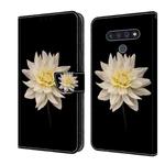 For LG Stylo 6 / K71 Crystal 3D Shockproof Protective Leather Phone Case(White Flower)