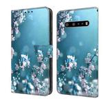 For LG V60 ThinQ 5G Crystal 3D Shockproof Protective Leather Phone Case(Plum Flower)