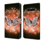For LG V60 ThinQ 5G Crystal 3D Shockproof Protective Leather Phone Case(Crystal Butterfly)