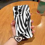 For iPhone 14 Pro Max Frosted Bracelet TPU Phone Case(Zebra Texture)