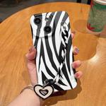 For iPhone 14 Frosted Bracelet TPU Phone Case(Zebra Texture)