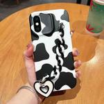 For iPhone XS / X Frosted Bracelet TPU Phone Case(Milk Cow Texture)
