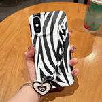 For iPhone XS / X Frosted Bracelet TPU Phone Case(Zebra Texture)
