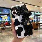 For iPhone 14 Pro Frosted Wrist Band TPU Phone Case(Milk Cow Texture)
