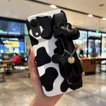 For iPhone XR Frosted Wrist Band TPU Phone Case(Milk Cow Texture)