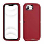 For iPhone 16e Life Waterproof Rugged Phone Case(Red + Black)