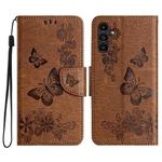 For Samsung Galaxy A05s Butterfly Embossed Flip Leather Phone Case(Brown)