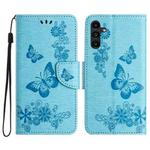 For Samsung Galaxy A05s Butterfly Embossed Flip Leather Phone Case(Blue)