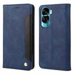 For Honor 90 Lite Skin Feel Splicing Leather Phone Case(Blue)