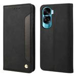 For Honor 90 Lite Skin Feel Splicing Leather Phone Case(Black)