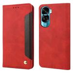 For Honor 90 Lite Skin Feel Splicing Leather Phone Case(Red)