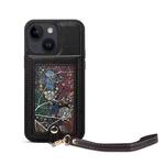 For iPhone 15 ESEBLE Star Series Lanyard Holder Card Slot Phone Case(Black)