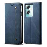 For OPPO A79 5G Denim Texture Casual Style Horizontal Flip Leather Case(Blue)