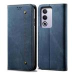 For OPPO A3 Pro 5G Global Denim Texture Casual Style Horizontal Flip Leather Case(Blue)