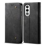 For OPPO K12x 5G Global Denim Texture Casual Style Horizontal Flip Leather Case(Black)