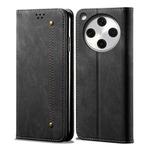 For OPPO Find X8 Pro Denim Texture Casual Style Horizontal Flip Leather Case(Black)