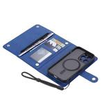 For iPhone 14 Pro Max ViLi GHB Series MagSafe Magnetic Zipper Leather Phone Case(Blue)