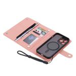 For iPhone 13 Pro Max ViLi GHB Series MagSafe Magnetic Zipper Leather Phone Case(Pink)