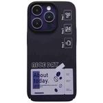 For iPhone 14 Pro Painted Pattern Skin-friendly PC Phone Case(Purple+Label)