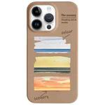 For iPhone 14 Pro Painted Pattern Skin-friendly PC Phone Case(Coffee+Sunset)